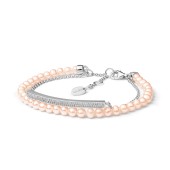 Bratara perle naturale peach fuzz si argint cu cristale DiAmanti SK19223B_P-G